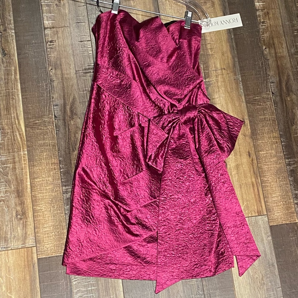 Ronny Kobo pink mini dress with bow